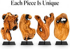 WELLAND Irregular Cedar Wood Sculpture 8.75" W x 1.75" D x 17.75" H Natural Edge Tabletop Statues, Handmade Ornaments, Décor for Living Room, Home Office, Bedroom, - Image 4