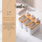 RQYIXI 2-in-1 Ceramic Soap Dispenser with Sponge Holder,White,17 Oz - Image 3