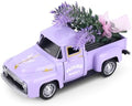 Lavender Metal Truck with Lavender Bouquet Farmhouse Vintage Mini Metal Truck Pickup Farm Tiered Tray Decor for Farmhouse Country Home Elegant Purple Pickup Table Decorations by Fowecelt