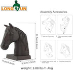 Horse Decorative Bookend Vintage Cast Iron Decor Heavy Book Ends Door Stop Unique Horse Head Statues Home Decor, Ideal for Reading Room Living Library Office Shelf Desk Decor - Image 2