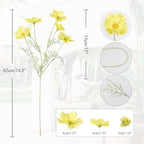 IPOPU Fake Yellow Flowers Artificial Daisies 5PCS Silk Cosmos Fake Daisies Wild Flowers 24.5”Artificial Wildflowers Table Decor for Baby Shower Centerpieces Wedding Bouquet (Yellow) - Image 3
