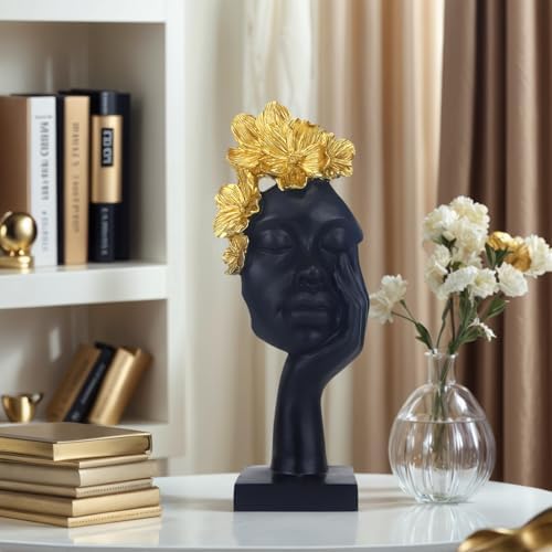 African Women Statues 12'' African Lady Art Bust Figurines - Image 3