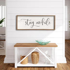 comurdyo Living Room Wall Decor Stay Awhile Sign 40"×15", Wood - Image 7