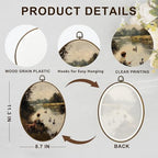dvhdajed Mallard Duck Boy Fishing Oval Wall Art Decor,Rustic Farmhouse Duck Hunting Framed Canvas Art,Country Dog and Boy Nature Aesthetic Wall Hanging Decor for Boys Room Bedroom Bathroom,8.7x11.3 - Image 7