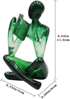 Reading Women Statue, Translucent Green Resin Thinker Sculptures, Abstract Art Ornament, Modern Aesthetic Figurine Decoration for Home Living Room Bedroom Office Shelf Table Desk Bookshelf Decor - Image 6