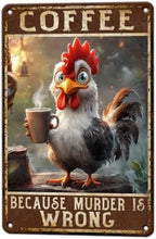 Chicken Metal Signs Rooster Kitchen Wall Decor 12x8 Inch by KIYOYOHomeIsOurHappyPlace