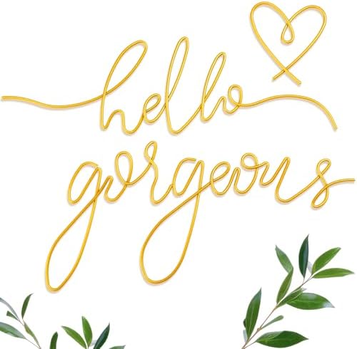 Hicarer Metal Hello Gorgeous Wall Art Minimalist Gold Wall Decor by Hicarer