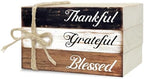 Decorative Books For Home Decor, Wood Book Stack For Table Decor, Thankful Grateful Blessed Decoration Books For Living Room Bookshelf Office, Thanksgiving Farmhouse Stacked Books Decoration (L77) by Ycyfckdr