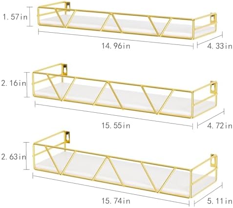 Floating Shelves Set of 3, Wood Wall Shelf, Farmhouse Shelf for Bedroom - Image 3