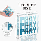 Blue Room Decor, Inspirational Christian Gifts for Women, Blue Dorm Bathroom Room Decoration, Office Decor for Women, Acrylic Office Desk Accessories Decoration Wall Art Sign-Pray through it - Image 2
