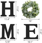 Pinkpum Wood Home Sign with Eucalyptus Wreath for O Home Decor Wall Decor - Image 4