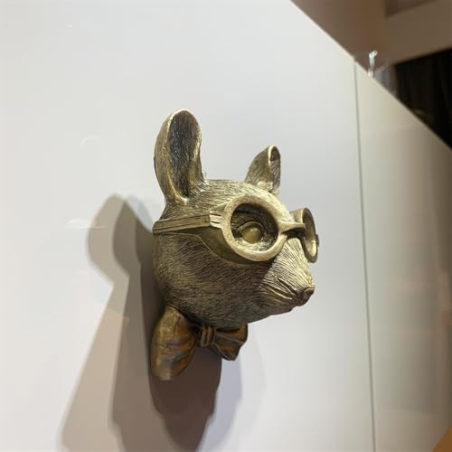GUASDIE Animal Wall Decor: Faux Deer Head Mount, Resin Animal Head Wall Hanging for Living Room, Bedroom, Bathroom, Kitchen, Unique Art, Sculptures Home Decor, Gift, Rat - Image 6