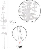 ABAJI 24 PCS Eucalyptus Stems Plastic Vivid Leaf Decorations Artificial Leaves Fake Faux Greenery Plant for Home Office House Table Desk Decor Wedding or Party Vase Forever Live - Image 2
