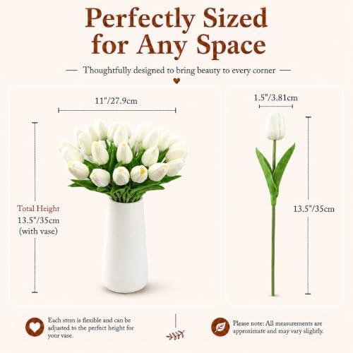 Mandy's 28pcs Artificial White Tulips - Image 3