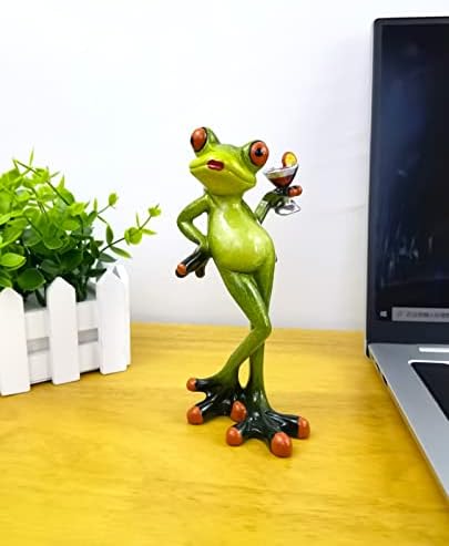 VVGIFTS Frog Figurines Cute Craft Resin Frog Statue for Home Bathroom Decor - Image 2