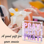 Purple Acrylic Sign 4x4, Desk Accessories for Women, Christian Room Decor - Image 5