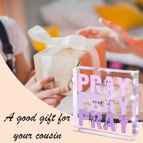 Purple Acrylic Sign 4x4, Desk Accessories for Women, Christian Room Decor - Image 5