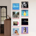 Vinyl Record Wall Mount Shelves, 12 inch Vinyl Holder, 8 Pack, Pink - Image 6