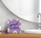 SRADMO Retro Purple Floral Inspirational Wood Box Sign Desk Decor - Image 6