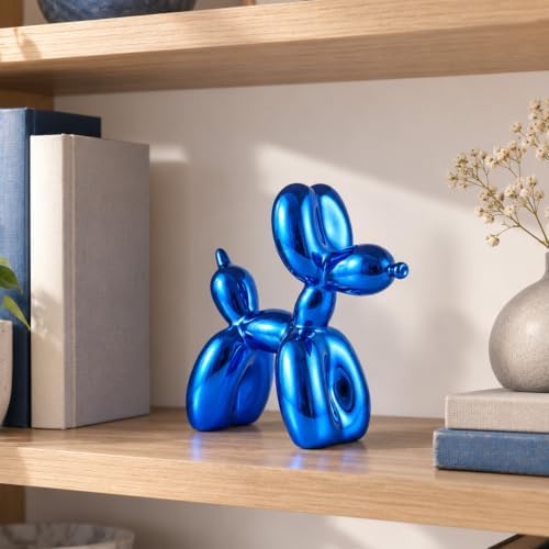 Blue Balloon Dog, Animal & Modern Sculpture, Preppy & Office Gold Decor, Small Figurines - Image 6