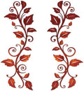DUOOLN 2Pcs Metal Vine Branch Wall Decor, Flower Leave Art -Vintage Red by DUOOLN