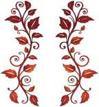 DUOOLN 2Pcs Metal Vine Branch Wall Decor, Flower Leave Art -Vintage Red by DUOOLN