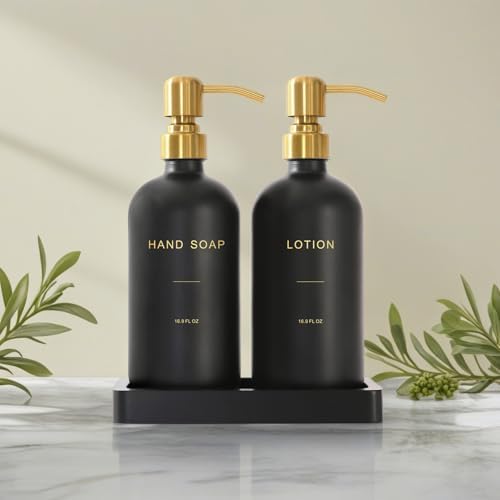 Prus Waso Soap Dispenser Bathroom Set, Gold & Black - Image 5