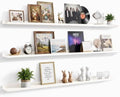 72inch Long Floating Shelves for Wall Decor, 3-Set Shelves with Lip, White by RicherHouse