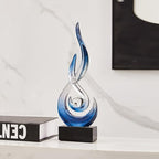 FJS Blue Abstract Flame Sculpture for Living Room Coffee Table Decor - Image 5