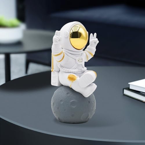 Oooct Astronaut Statue Decor, Resin Spaceman Figurine Decorations, Cute Mini Space Figure Ornament, Abstract Aesthetic Decorative Sculpture for Home Office Desk Shelf Tabletop - 4.2 Inch - Image 2
