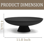 LIN CHUAN Large Decorative Bowl, Resin Pedestal Fruit Bowl, Matte Black - Image 6