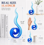 11.4" Tall Hand Blown Glass Sculpture, Murano Style Art Glass Figurine, Modern Coastal Home Decor Accent for Shelf, Table, TV Stand, Living Room Decoration - Image 2