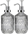 Amolliar 12 Oz Glass Soap Dispenser with Plastic Pump,Dark Grey,2 Pack by Amolliar