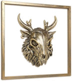 JJALIGHTS Exquisite Resin Animal Head Wall Sculpture (Gift Metal Frame) - Imitation Copper Vintage Decor for Living Room, Bedroom & Office | Decorative Wall Hanging Art (Wendigo) - Image 7