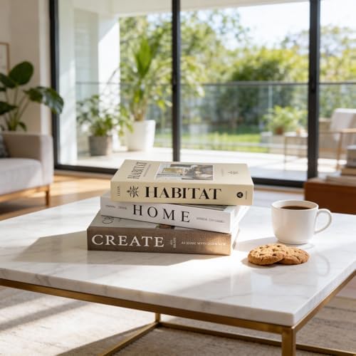 3 PCS Faux Decorative Books for Home Decor-Coffee Table Books Decor-Aesthetic Fake/Faux Books for Decoration,libros Decoration for Coffee Table, Shelf Accessories (3-Home Create Habitat) - Image 2
