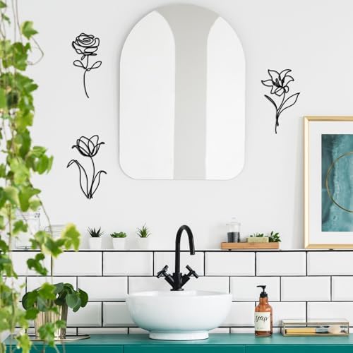 Metal Flowers Wall Art Set of 3, Farmhouse Minimalist Home Decoration - Image 2