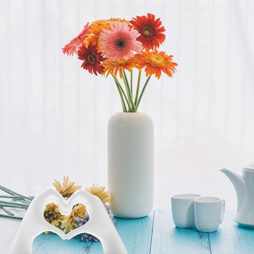 Small Heart Hands Sculpture Decor for Living Room Bedroom Bookshelf Coffe Table and Office Display, Love Finger Statue Modern Aesthetic Home Decor, Unique Gift for Wedding Christmas Birthday (White) - Image 2