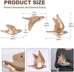 suruim 3D Birds Wall Decor Set of 3 Resin Wall Sculpture(Gold) - Image 3