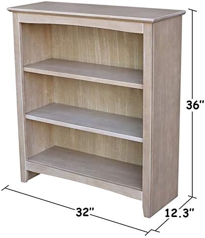 IC International Concepts, Shaker Solid Wood Bookcase, 2 Adjustable Shelves - Image 8