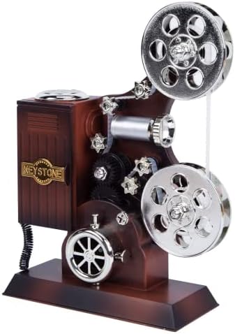 POPGIFTS Movie Projector Music Box, Mini Antique Vintage Music Box Plays by Unknown