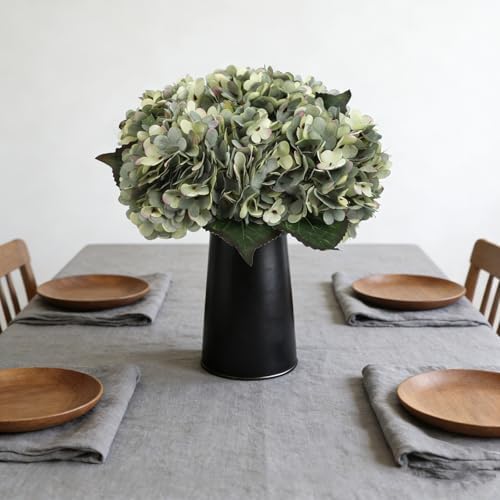 Kimura's Cabin 6pcs Hydrangea Artificial Flowers Fake Hydrangeas,Mint Green - Image 3