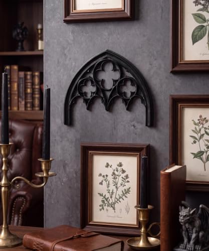 Putuo Decor Gothic Ornament Wall Art, Vintage Victorian Resin Plaque Window Frame, Dark Academia Halloween Spooky Decor Accent Sculpture for Living Room Bedroom Gallery - Image 6