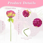 SITUMEIZI 2 Bouquet 10 Heads Artificial Peony Silk Flower Leaf Home Office Wedding Party Festival Bar Decor(Burdungy) - Image 6