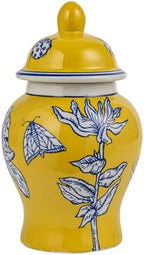 Creative Co-Op Decorative Ceramic Ginger Jar with Domed Lid, Yellow - Image 5