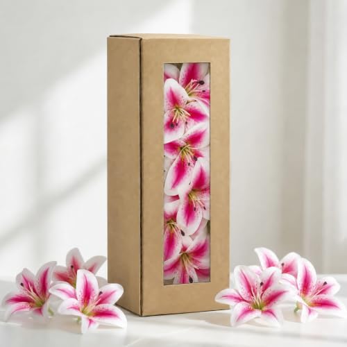 18 Pack Pink and white Large Fake Lilies Heads with Realistic Stamens - Image 2
