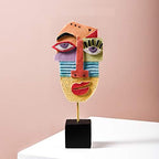 Wink - Handcrafted Statues Resin Abstract Sculpture for Home Decor Modern,African Art Tribal Figurines Decorations Items Accents Influencer Picks for Bookshelf,TV Stand,Living Room,Nightstand by HCCMLOVE