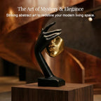 See No Evil Gold Resin Bust Sculpture, Abstract Shelf Decor - Image 2