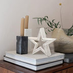 LOSOUR Set of 2 Decorative Objects Stars-Tiered Tray Decor, Coffee Table Decor, Shelf Decor Accents, Bookshelf Decor, Entry Table Decor, Desk Decor for Modern Farmhouse Decor (Washed White) - Image 2