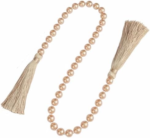 1 Pack 34 Inch Pearl Glass Bead Garland with Tassels - Image 3