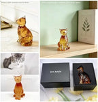 Amber Cat Figurines Statue Decor Cat Memoial Gifts for Cat Lovers Mom Women,Knick Knacks for Shelf, Bookshelf Decor,Resin Cat Sculpture - Image 6